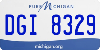 MI license plate DGI8329