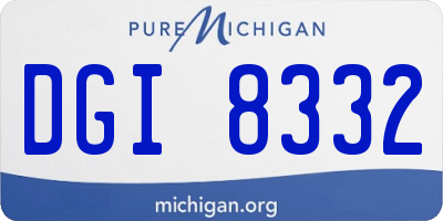 MI license plate DGI8332