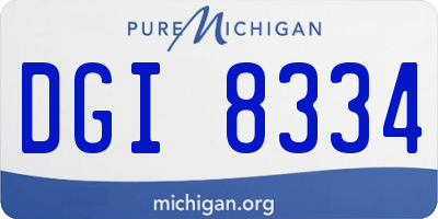MI license plate DGI8334