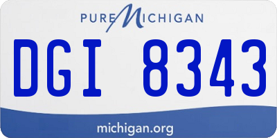 MI license plate DGI8343