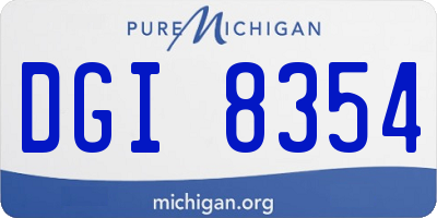 MI license plate DGI8354
