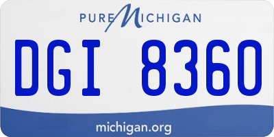 MI license plate DGI8360