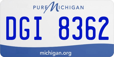 MI license plate DGI8362