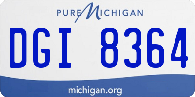 MI license plate DGI8364