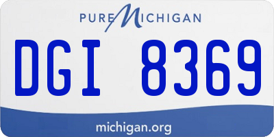 MI license plate DGI8369