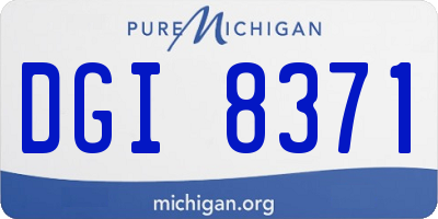MI license plate DGI8371