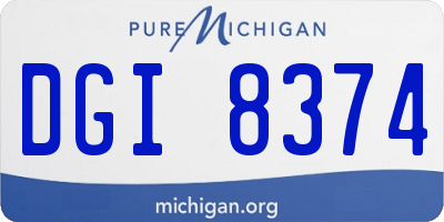 MI license plate DGI8374