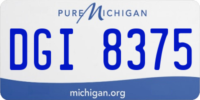 MI license plate DGI8375