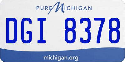 MI license plate DGI8378