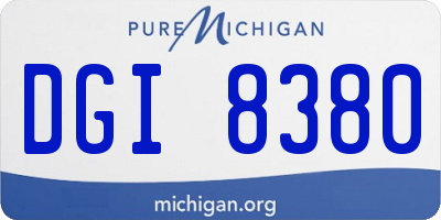 MI license plate DGI8380