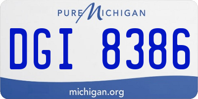 MI license plate DGI8386