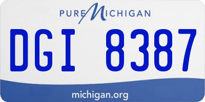 MI license plate DGI8387
