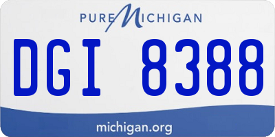 MI license plate DGI8388