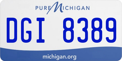 MI license plate DGI8389