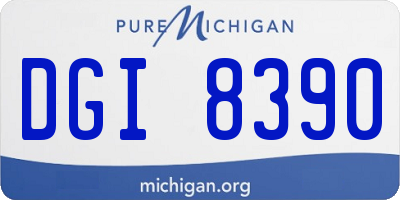 MI license plate DGI8390