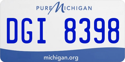 MI license plate DGI8398