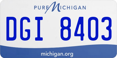 MI license plate DGI8403
