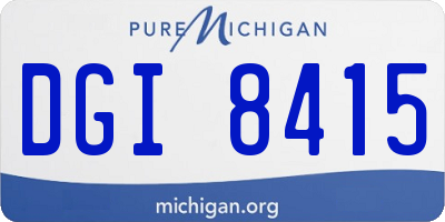 MI license plate DGI8415