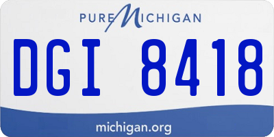 MI license plate DGI8418