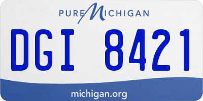 MI license plate DGI8421