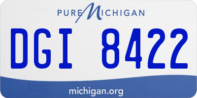 MI license plate DGI8422