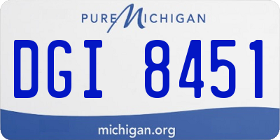 MI license plate DGI8451