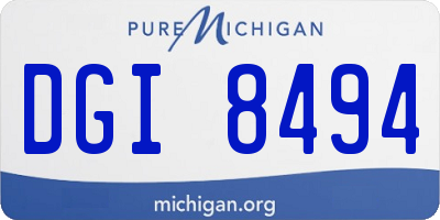 MI license plate DGI8494