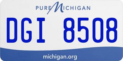MI license plate DGI8508