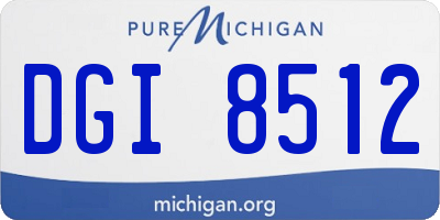 MI license plate DGI8512