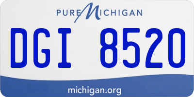 MI license plate DGI8520