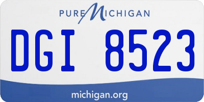 MI license plate DGI8523