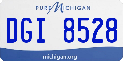 MI license plate DGI8528