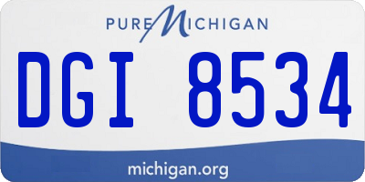 MI license plate DGI8534