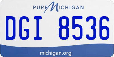 MI license plate DGI8536