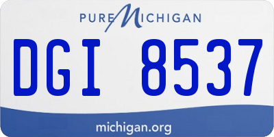 MI license plate DGI8537