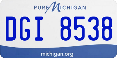 MI license plate DGI8538