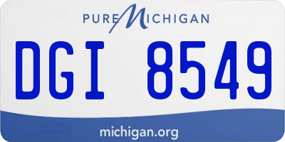 MI license plate DGI8549