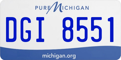 MI license plate DGI8551
