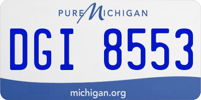 MI license plate DGI8553