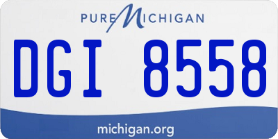 MI license plate DGI8558