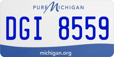 MI license plate DGI8559