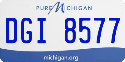 MI license plate DGI8577
