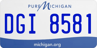 MI license plate DGI8581
