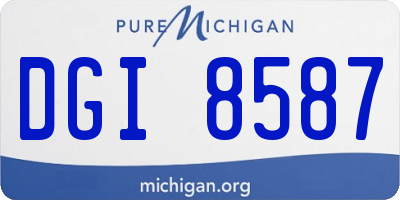 MI license plate DGI8587