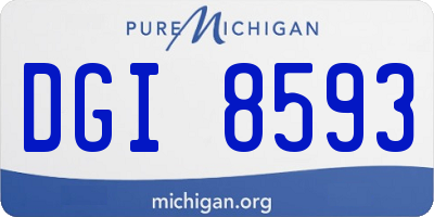MI license plate DGI8593