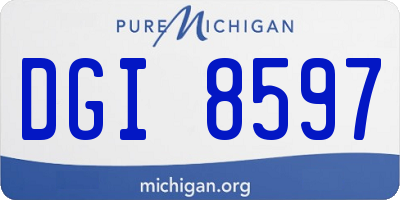 MI license plate DGI8597