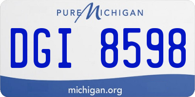 MI license plate DGI8598