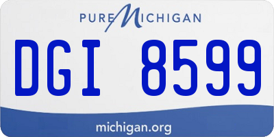MI license plate DGI8599