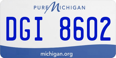 MI license plate DGI8602