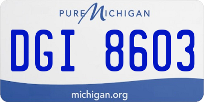 MI license plate DGI8603
